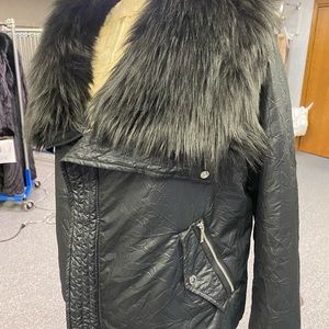 Michael Kors Black jacket with faux fur collar